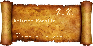 Kaluzsa Katalin névjegykártya
